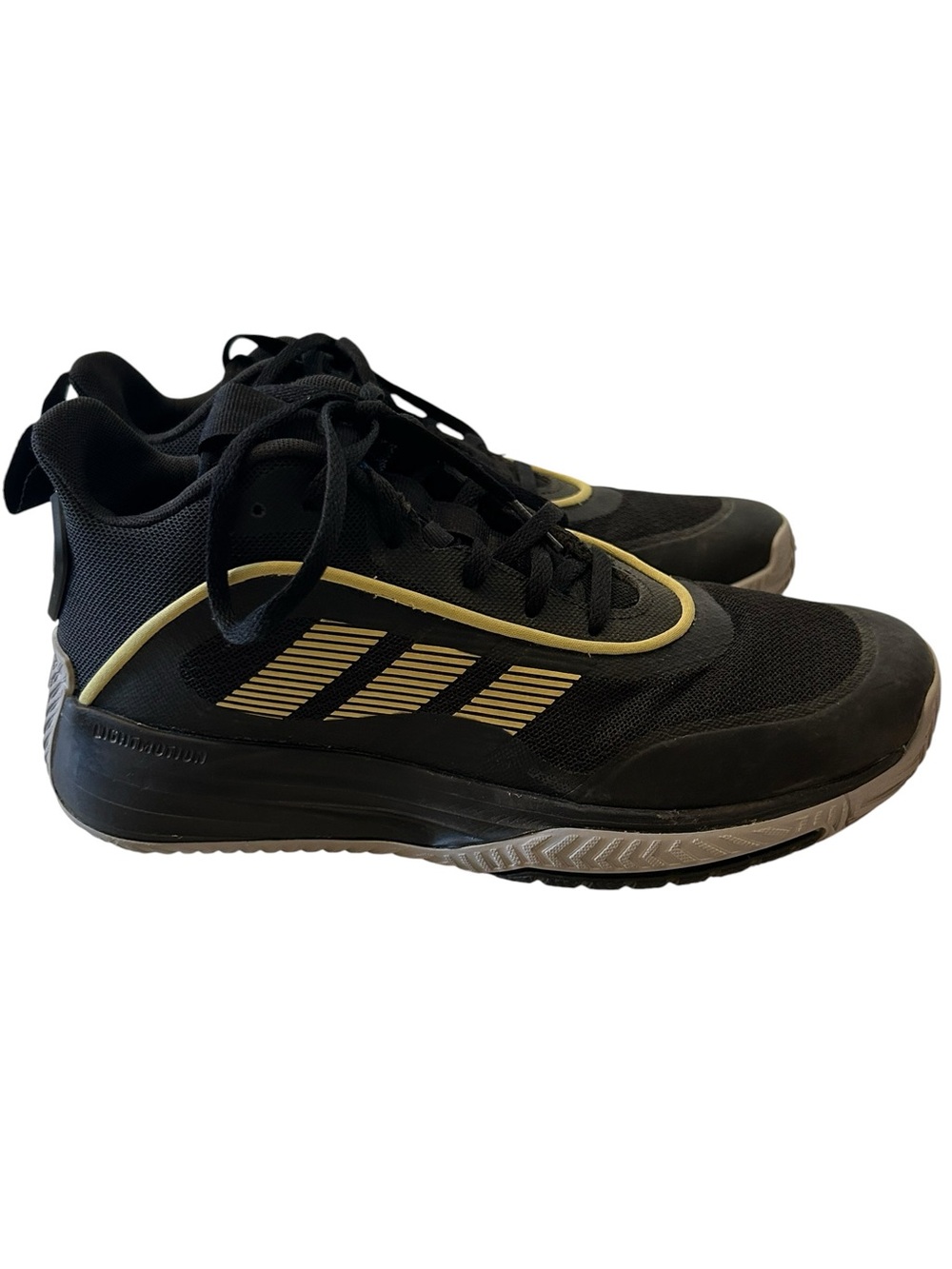 Size 7.5 - Adidas Own the Game 3 Black Gold Metallic
